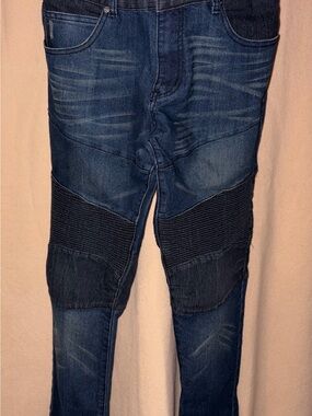 RAW Fit Dark Blue Moto-Style Jeans NWOT